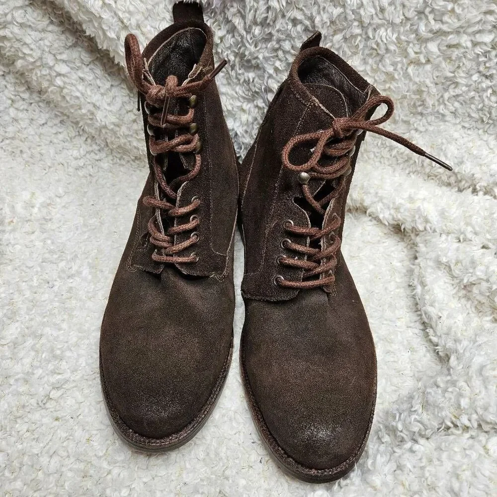 ZZYXX California The Ziggy Briwn Suede Leather Laceup Ankle Boots Mens sz 12‎